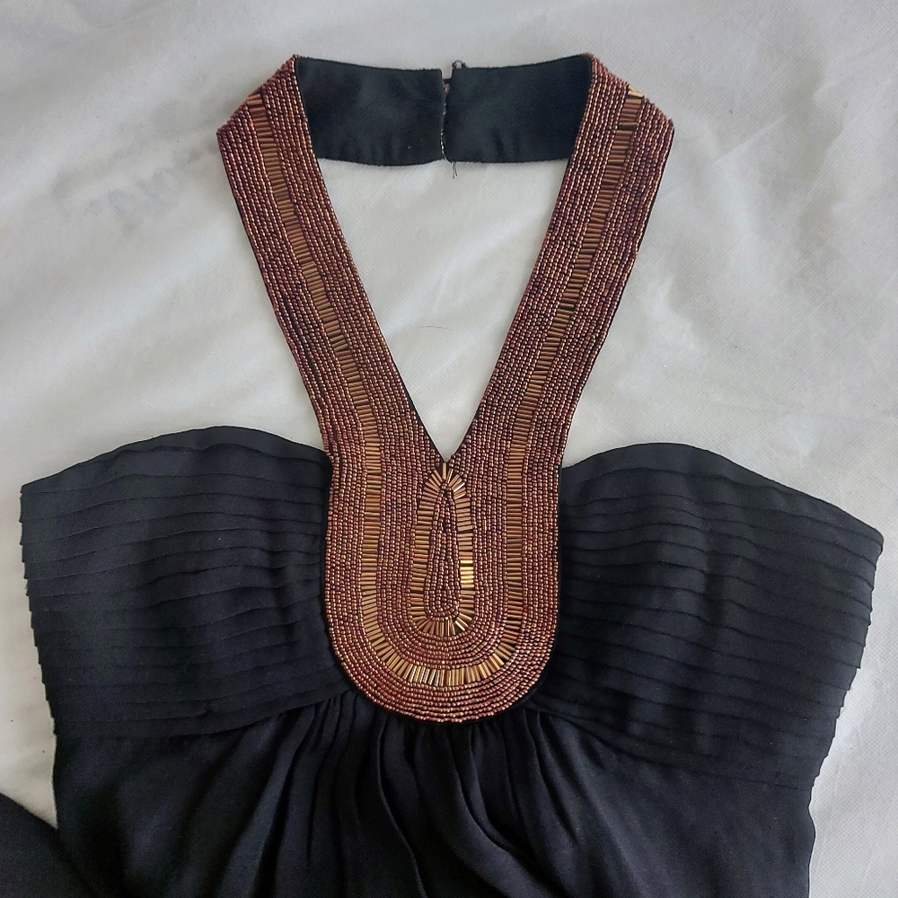 NWT-Ted BakerLondon Silk Maxi, Beaded Neckline - Picture 3 of 16